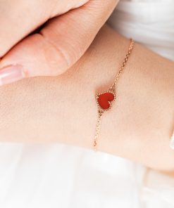 Van Cleef & Arpels Heart Shape Alhambra Bracelet Custom Rose Gold 18k (2)