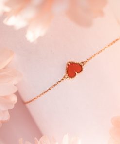 Van Cleef & Arpels Heart Shape Alhambra Bracelet Custom Rose Gold 18k (2)