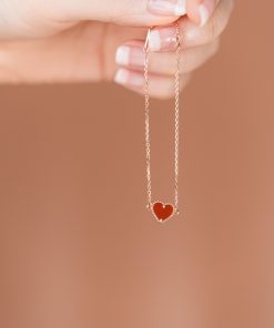 Van Cleef & Arpels Heart Shape Alhambra Bracelet Custom Rose Gold 18k (2)