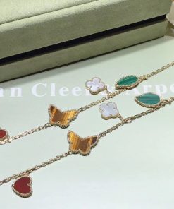 Van Cleef & Arpels Lucky Alhambra Bracelet Custom Mother Of Pearl Gemstones 18K Rose Gold (2)