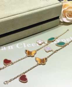 Van Cleef & Arpels Lucky Alhambra Bracelet Custom Mother Of Pearl Gemstones 18K Rose Gold (2)