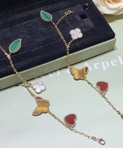 Van Cleef & Arpels Lucky Alhambra Bracelet Custom Mother Of Pearl Gemstones 18K Rose Gold (2)