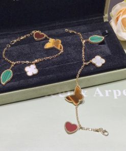 Van Cleef & Arpels Lucky Alhambra Bracelet Custom Mother Of Pearl Gemstones 18K Rose Gold (2)