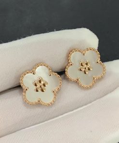 Van Cleef & Arpels Lucky Spring Earring Mother Of Pearl 18K Gold Custom (4)