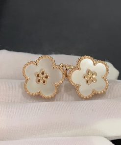 Van Cleef & Arpels Lucky Spring Earring Mother Of Pearl 18K Gold Custom (4)