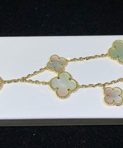 Van Cleef & Arpels Magic Alhambra Bracelet 5 Motifs Mother Of Pearl 18K Gold Custom (2)