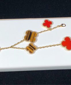 Van Cleef & Arpels Magic Alhambra Bracelet Gemstone 18K Gold Custom 5 Motifs (2)