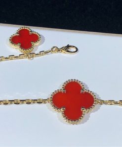 Van Cleef & Arpels Magic Alhambra Bracelet Gemstone 18K Gold Custom 5 Motifs (2)