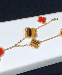 Van Cleef & Arpels Magic Alhambra Bracelet Gemstone 18K Gold Custom 5 Motifs (2)