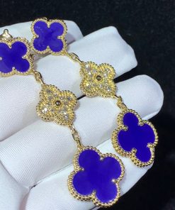 Van Cleef & Arpels Magic Alhambra Earring 3 Motifs Custom Gemstone Diamond 18K Gold (2)