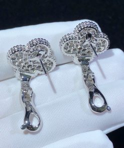 Van Cleef & Arpels Magic Alhambra Earring Natural Diamond 18K White Gold Custom (2)