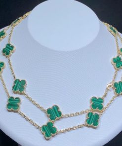 Van Cleef & Arpels Magic Alhambra Necklace Custom Gemstone 18K Gold 20 Motifs (2)