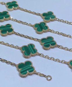 Van Cleef & Arpels Magic Alhambra Necklace Custom Gemstone 18K Gold 20 Motifs (2)