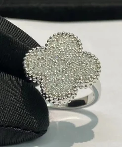 Van Cleef & Arpels Magic Alhambra Womens Custom Diamond White Gold 18K Rings (2)