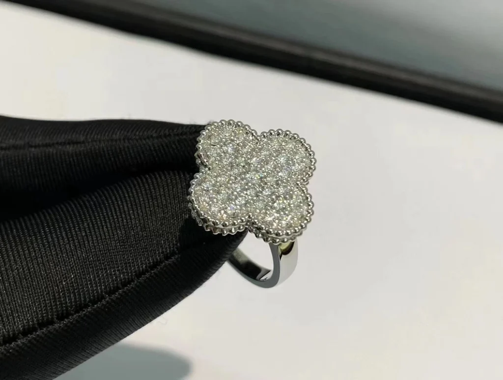 Van Cleef & Arpels Magic Alhambra Womens Custom Diamond White Gold 18K Rings (2)