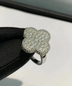 Van Cleef & Arpels Magic Alhambra Womens Custom Diamond White Gold 18K Rings (2)