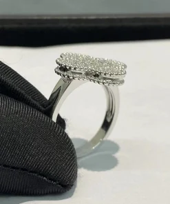 Van Cleef & Arpels Magic Alhambra Womens Custom Diamond White Gold 18K Rings (2)