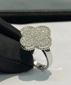 Van Cleef & Arpels Magic Alhambra Womens Custom Diamond White Gold 18K Rings (2)