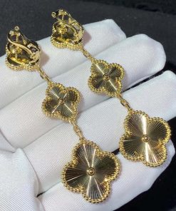 Van Cleef & Arpels Magic Alhambra Womens Earring Custom 18K Gold (2)