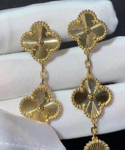 Van Cleef & Arpels Magic Alhambra Womens Earring Custom 18K Gold (2)