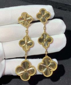 Van Cleef & Arpels Magic Alhambra Womens Earring Custom 18K Gold (2)
