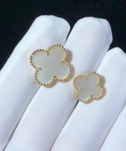 Van Cleef & Arpels Magic Alhambra Womens Rings Custom Mother Of Pearl 18K Gold (2)