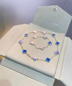 Van Cleef & Arpels Necklace And Bracelet Set Custom Rose Gold 18K (2)