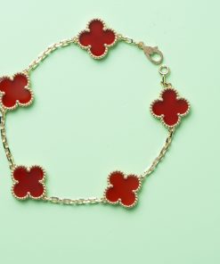 Van Cleef & Arpels Necklace Bracelet Set Custom Natural Diamond Yellow Gold 18k (2)