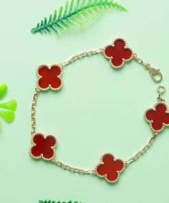 Van Cleef & Arpels Necklace Bracelet Set Custom Natural Diamond Yellow Gold 18k (2)