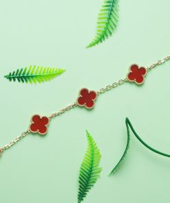 Van Cleef & Arpels Necklace Bracelet Set Custom Natural Diamond Yellow Gold 18k (2)