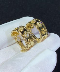 Van Cleef & Arpels Perlee Clovers Earring Natural Diamond 18K Gold Custom (2)