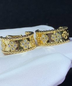 Van Cleef & Arpels Perlee Clovers Earring Natural Diamond 18K Gold Custom (2)