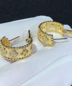 Van Cleef & Arpels Perlee Clovers Earring Natural Diamond 18K Gold Custom (2)