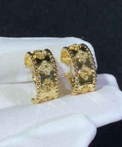 Van Cleef & Arpels Perlee Clovers Earring Natural Diamond 18K Gold Custom (2)