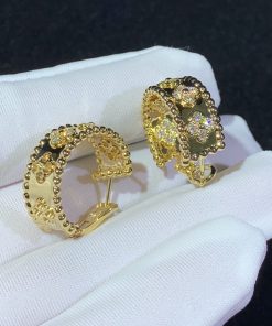 Van Cleef & Arpels Perlee Clovers Earring Natural Diamond 18K Gold Custom (2)