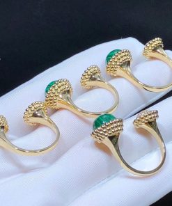 Van Cleef & Arpels Perlée Couleurs Rings Custom Natural Gemstone 18K Gold (2)