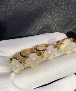 Van Cleef & Arpels Rings Mother Of Pearl 18K Gold Custom (2)