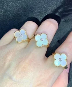 Van Cleef & Arpels Rings Mother Of Pearl 18K Gold Custom (2)