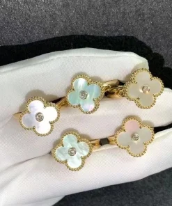 Van Cleef & Arpels Rings Mother Of Pearl 18K Gold Custom (2)