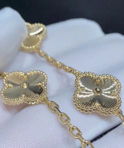 Van Cleef & Arpels Vintage Alhambra Bracelet 5 Motifs Custom 18K Gold (2)