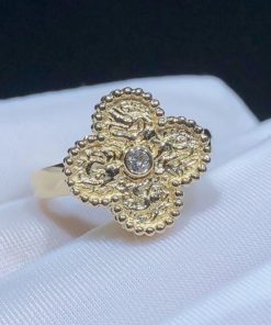 Van Cleef & Arpels Vintage Alhambra Ring Remake Natural Diamond 18K Gold (2)