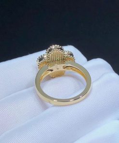 Van Cleef & Arpels Vintage Alhambra Ring Remake Natural Diamond 18K Gold (2)