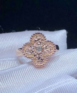 Van Cleef & Arpels Vintage Alhambra Ring Remake Natural Diamond 18K Rose Gold (2)