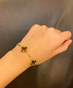 Van Cleef & Arpels Vintage Alhambra Womens Bracelet Custom 18K Gold (2)