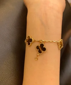 Van Cleef & Arpels Vintage Alhambra Womens Bracelet Custom 18K Gold (2)