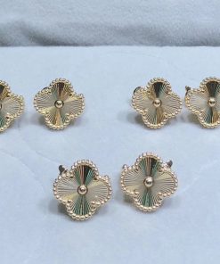 Van Cleef & Arpels Vintage Alhambra Womens Earring Remake 18K Gold (2)