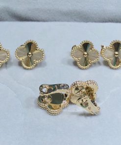 Van Cleef & Arpels Vintage Alhambra Womens Earring Remake 18K Gold (2)
