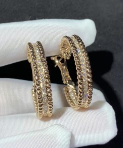 Van Cleef & Arpels Womens Earring Custom Natural Diammond 18K Rose Gold (2)