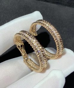 Van Cleef & Arpels Womens Earring Custom Natural Diammond 18K Rose Gold (2)