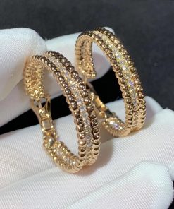 Van Cleef & Arpels Womens Earring Custom Natural Diammond 18K Rose Gold (2)